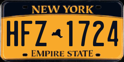 NY license plate HFZ1724