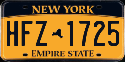 NY license plate HFZ1725