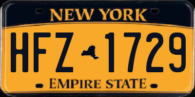NY license plate HFZ1729