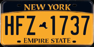 NY license plate HFZ1737