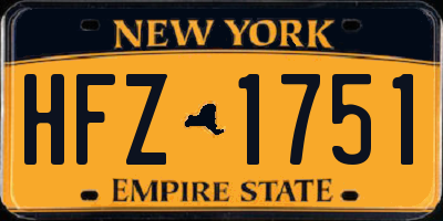 NY license plate HFZ1751