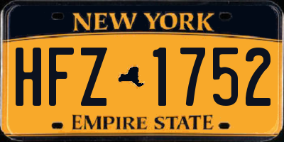 NY license plate HFZ1752