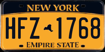 NY license plate HFZ1768