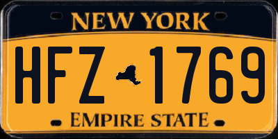 NY license plate HFZ1769