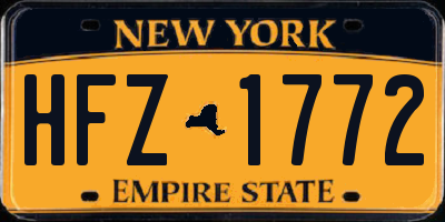 NY license plate HFZ1772