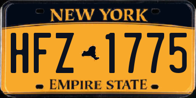 NY license plate HFZ1775
