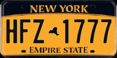 NY license plate HFZ1777