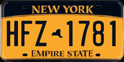 NY license plate HFZ1781