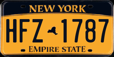 NY license plate HFZ1787