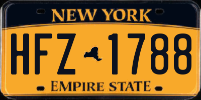 NY license plate HFZ1788