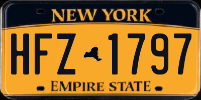 NY license plate HFZ1797