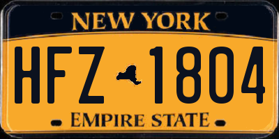 NY license plate HFZ1804