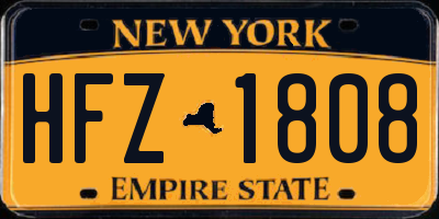 NY license plate HFZ1808