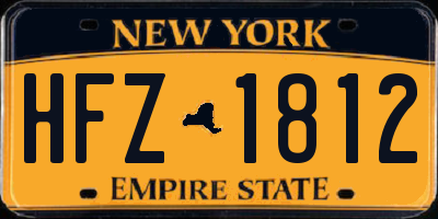 NY license plate HFZ1812
