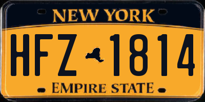 NY license plate HFZ1814