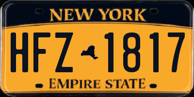 NY license plate HFZ1817