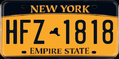 NY license plate HFZ1818