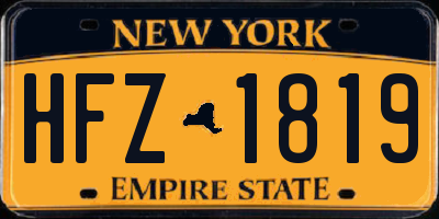 NY license plate HFZ1819