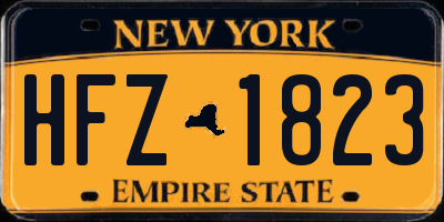 NY license plate HFZ1823