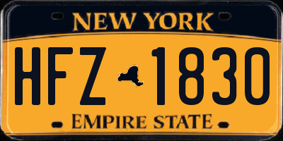 NY license plate HFZ1830