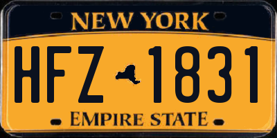 NY license plate HFZ1831