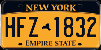 NY license plate HFZ1832
