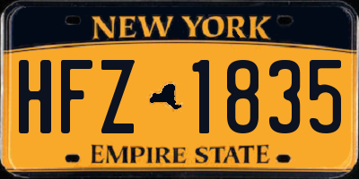 NY license plate HFZ1835