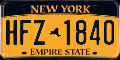 NY license plate HFZ1840