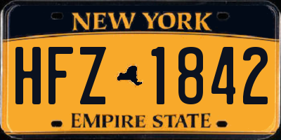 NY license plate HFZ1842