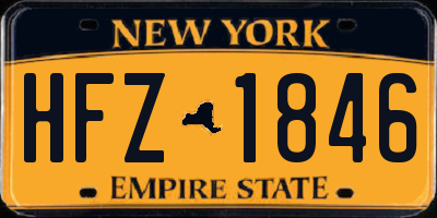 NY license plate HFZ1846