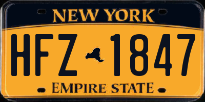 NY license plate HFZ1847