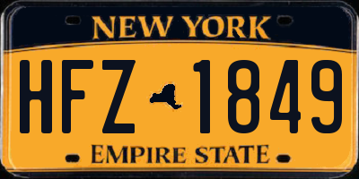 NY license plate HFZ1849