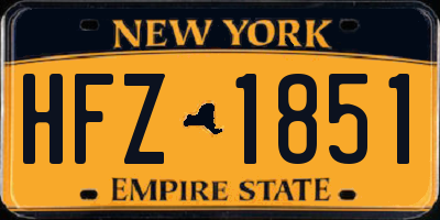 NY license plate HFZ1851