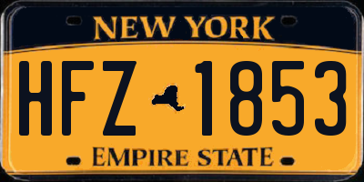 NY license plate HFZ1853