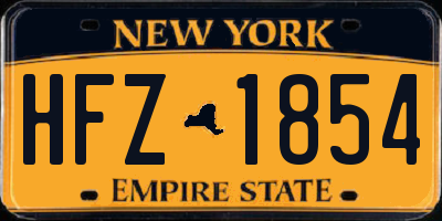 NY license plate HFZ1854