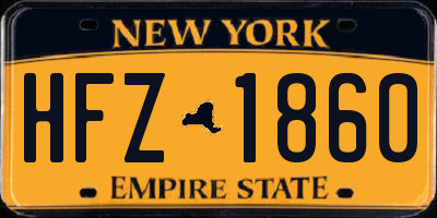 NY license plate HFZ1860