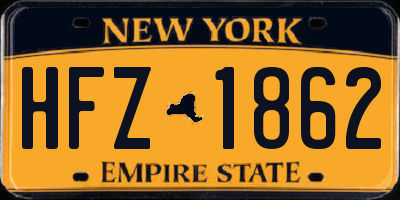 NY license plate HFZ1862