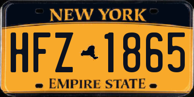 NY license plate HFZ1865