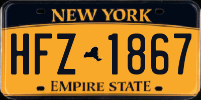 NY license plate HFZ1867