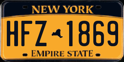 NY license plate HFZ1869