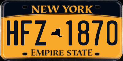 NY license plate HFZ1870