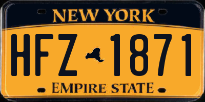 NY license plate HFZ1871