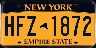 NY license plate HFZ1872