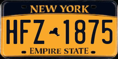 NY license plate HFZ1875