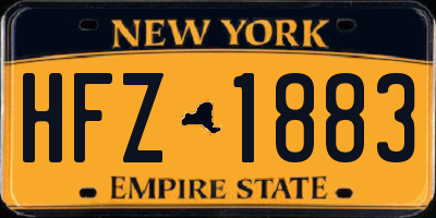 NY license plate HFZ1883