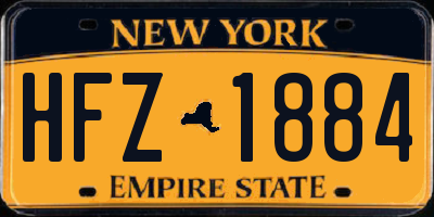 NY license plate HFZ1884