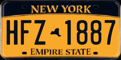 NY license plate HFZ1887