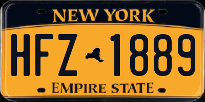 NY license plate HFZ1889