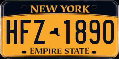 NY license plate HFZ1890
