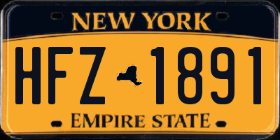 NY license plate HFZ1891